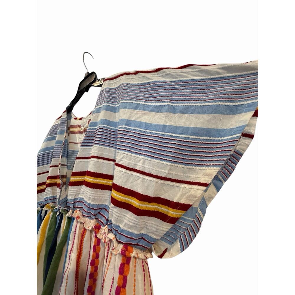NWT Lou & Grey Multicolored Stitch Peplum Top Womens’ XXL Boho Rainbow Preppy - Picture 4 of 9